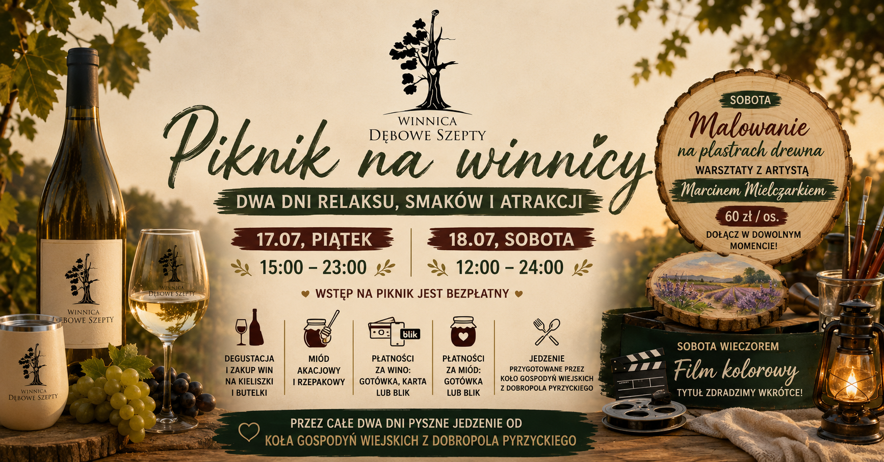 malowanie na winnicy Dębowe Szepty
